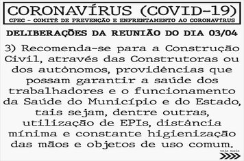 Foto - ORIENTAÇÕES DIVERSAS NO COMBATE AO COVID-19